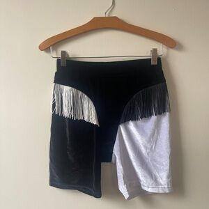 Fashion Brand Company Harlequin Fringe Velvet Bike Shorts size M